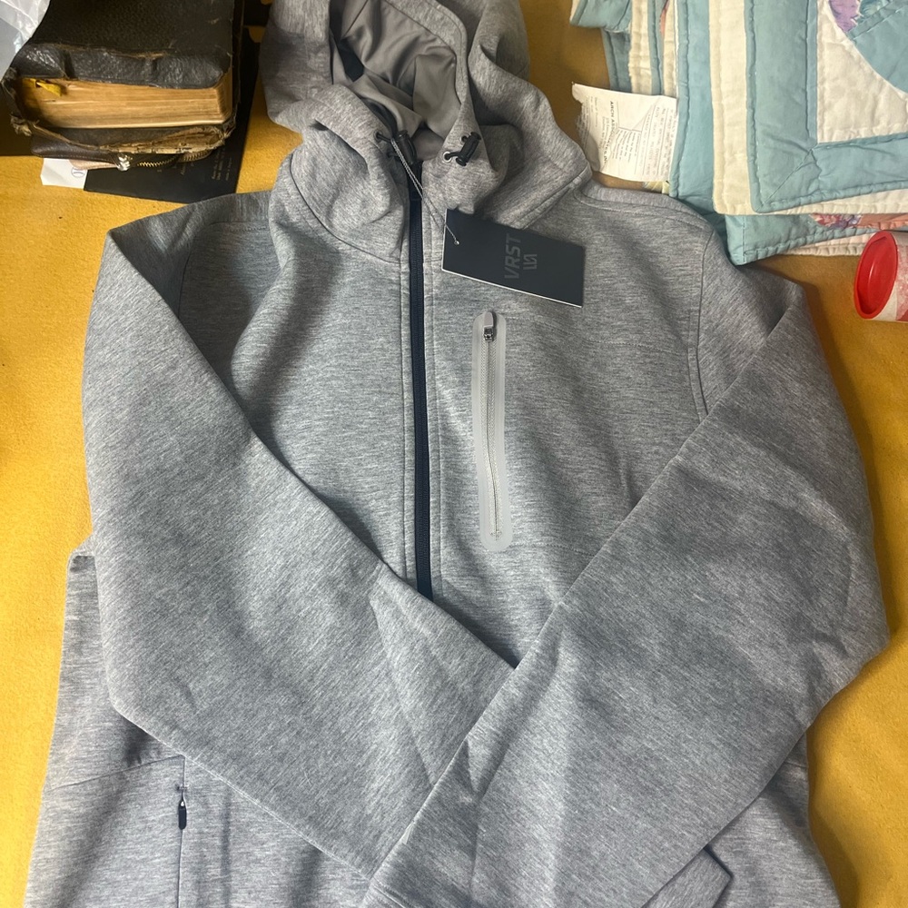 NWT men’s grey VRST hoodie zip up jacket